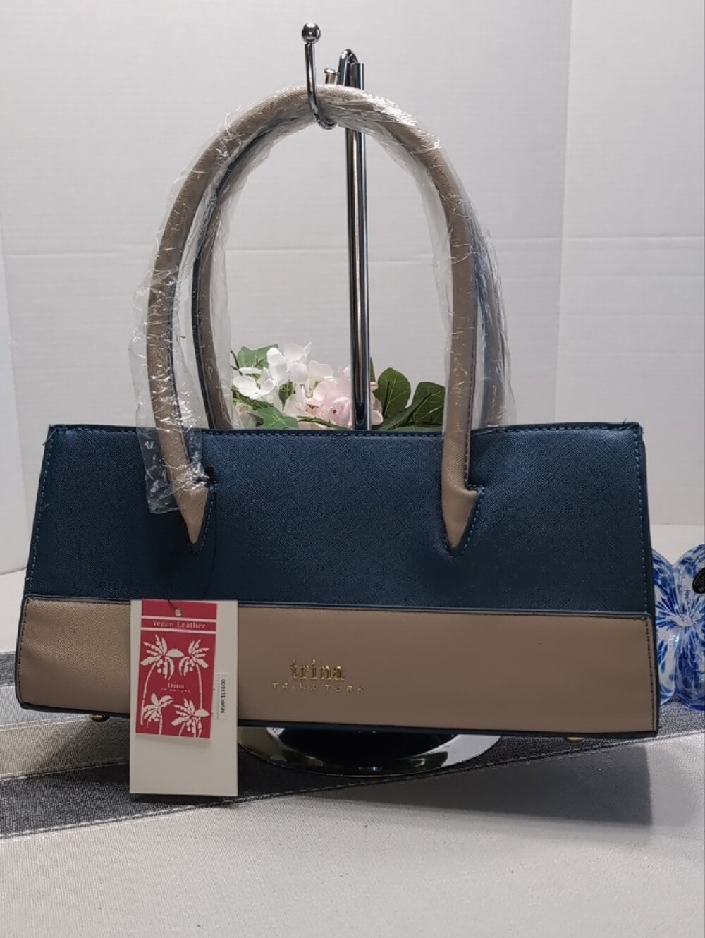 Trina Turk Colorblock East-West Bag Blue/Beige